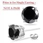 1/4 (0.21-0.27) Cts AA Round Black Diamond Mens Single Stud Earring