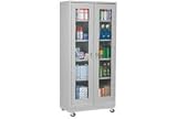 Mobile Easy View Storage Cabinet Assembled 36x24x78 - Light Gray