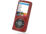PDAIR レザーケース for iPod nano(4th gen.) ベルトクリップ付 スリーブタイプ レッド PALCIPDN4BS/RDの画像