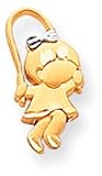 Baby Jumping Rope Charm, Yellow Gold/Rhodium