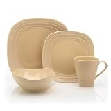 Mikasa Swirl Tan Square 48 Piece Dinnerware Set