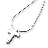Silver .01ct. Diamond Cross Necklace QW188-18 QG