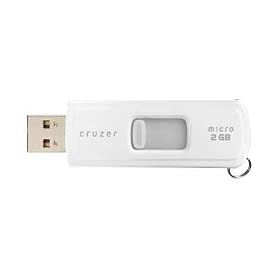 Sandisk 2GB Cruzer Micro U3 WHITE USB 2.0 Drive (SDCZ6-2048, Static Pack)