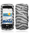 Silver Zebra Skin Diamante Diamond Crystal Bling Case for LG Ally Verizon