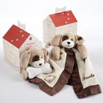 "Patches" Plush Puppy Lovie in Adorable Dog-House Gift Box