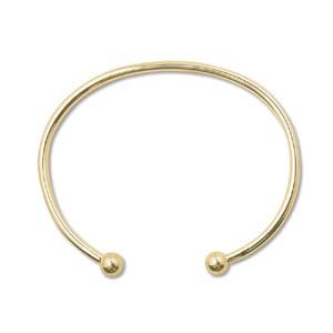 Gold Tone Cuff Bangle Bracelet with Screw End