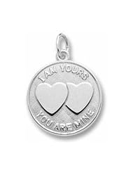 Rembrandt Charms, I Am Yours You Are Mine Charm in Solid Sterling Silver or Gold, Engravable