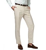 Savile Row Inspired Pure Linen Flat Front Trousers