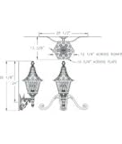 IMAGE OF Hanover Lantern B22450IRN St. Augustine Medium 3 Light Outdoor Wall Light in Ironstone with Clear Seeded Acrylic Panels glass