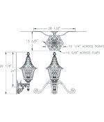 Hanover Lantern B22450IRN St. Augustine Medium 3 Light Outdoor Wall Light in Ironstone with Clear Seeded Acrylic Panels glass