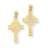 14k Reversible Celtic Cross Pendant - Measures 25.3x31.7mm - JewelryWeb