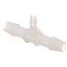 Value Plastics T360/230-J1A Tee Reduction Tube Fitting with 200 and 300 Series Barbs, 1/4" (6.4 mm) and 1/8" (3.2 mm) ID Tubing, Natural Kynar PVDF (25-Pack)