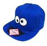 Sesame Street Cookie Monster Big Face Mens Blue Snapback