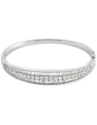 Diamond 18k White Gold Bangle Bracelet (4.42ct)