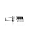 Forzieri Black & White Swarovski Crystal Silver Plated Cufflinks