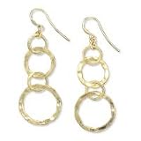 .925 Silver with 14k Gold Overlay Multi-Circle Earrings