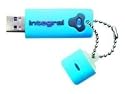 Integral USB Splash Drive,USB 2.0, 4GB, Blue,Shock and Water Resistant