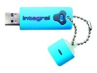 : Integral USB Splash Drive,USB 2.0, 4GB, Blue,Shock and Water Resistant