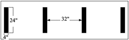 NCAA Hash Mark Football Field Stencil - 1/8"