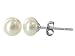 6 MM Round White Fresh Water Cultured Pearl Ball Stud Earrings Sterling Silver Back Post Finding