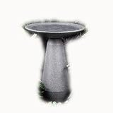 Akro Mills Neo Classic Black Granite Birdbath Shallow Bowl Lightweight Traditional