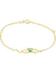 10K Yellow Butterfly Cz Birthstone Bracelet With Box May Bracelet With Box