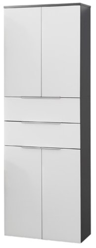Fackelmann 80923 Hochschrank Kara 178 x 60 x 32 cm, 2x Tuer weiß