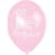 Latex 11 inch Printed Balloons (pack of 6) - 1st Birthday - Pink