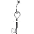 Penthouse Sterling Silver Skeleton Key Belly Ring