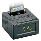 Black Dual Alarm Clock Fm Radio With Ipod/Iphone Dock Led Display