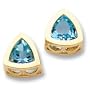 14k Blue Topaz 7mm Trillion Earrings K472