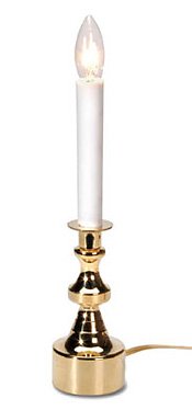 Best Price 12 Inch Electric Candle Lamp Gold Base White Stem