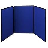 Quartet Products - 3 Panel Tabletop Showboard, 72"x36", Blue - Sold as 1 EA - Tabletop display is the easiest, fastest way to display art, graphics, photography, charts and signage. For floor display, remove two lightweight, tri-fold panels from vinyl car