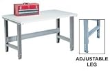 48 X 30 Plastic Square Edge Work Bench- Adjustable Height - 1-5/8 Top