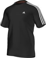 adidas Herren T-Shirt Essentials 3 Stripes Tee, Black/Wht, XS, X13531