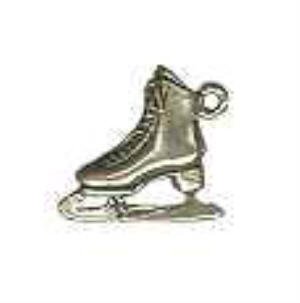 .925 Sterling Silver Ice Skate Charm - 3-D