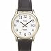 Mns Timex Analog Casual Wa QUICK DATE FEATURE GENUINE BLACK LEATHER STRAP WATER RESISTANT GOLD TONE BEZEL,, WHITE FACE