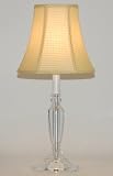 Clear Lucite Table Lamp with Yellow and White Checked Shade
