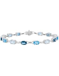 Blue Topaz Bracelet in 14kt White Gold