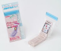 アクアトーク 携帯電話防水ソフトケース フレックスプラス バスルーム用 ブルー  『バスルームでもケータイ。』  AQFP-B5