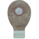 New Image 7" Drainable Mini Pouch with Lock 'n Roll - Beige - Flange Size: 2-1/4" - Color Match Red - Box of 20