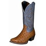 Ariat Mens 11 Legend Full-Quill Ostrich Western Boots Cognac Full-Quill Regal Blue by Ariat