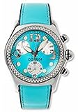 Corum 396-257-47-F167FH30R Bubble XL Chrono Diamonds Turquoise Dial Leather Women's Watch