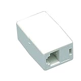 Adaptateur avec fiche RJ45 femelle ET fiche RJ45 femelle, ivoire Coupleur Informatique ou téléphone