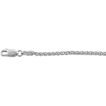Sterling Silver 2.3 mm (3/32 inch) Wheat (Spiga) 18 in. Chain Necklace, NICKEL FREE, All Sizes Available