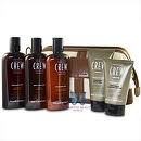 American Crew Grooming Kit Gift Set with Daily Shampoo, Daily Conditioner, Classic Body Wash, Precieion Shave Gel, Post-Shave Cooling Lotion and Free Travel Bag