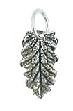 Tiny Autumn Leaf Charm in Sterling Silver, #7594
