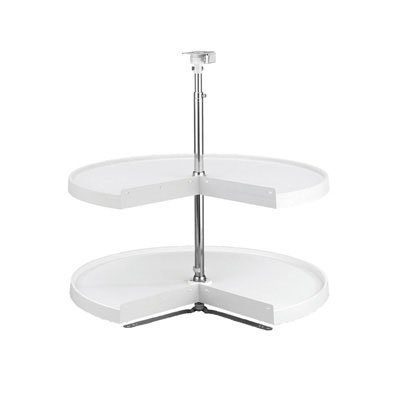 24in Pie Cut Polymer Lazy Susan Set Almond