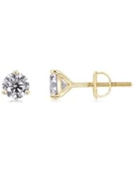 0.75 ct Solitaire Diamond Stud Earrings in Yellow Gold