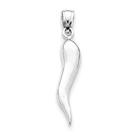 Genuine IceCarats Designer Jewelry Gift 14K Wg Italian Horn Pendant
